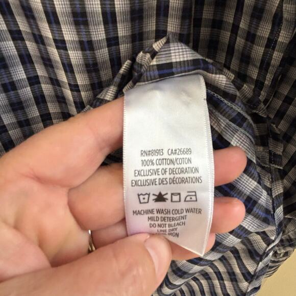 Robert Graham Men's M Checkered Plaid Button Up Contrasting Cuffs Casual - Picture 8 of 10